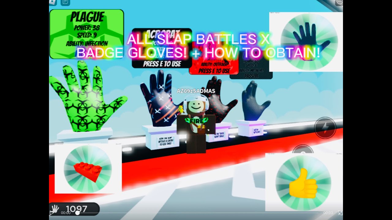 How to get EVERY badge gloves in SLAP BATTLES X! (So far) - YouTube