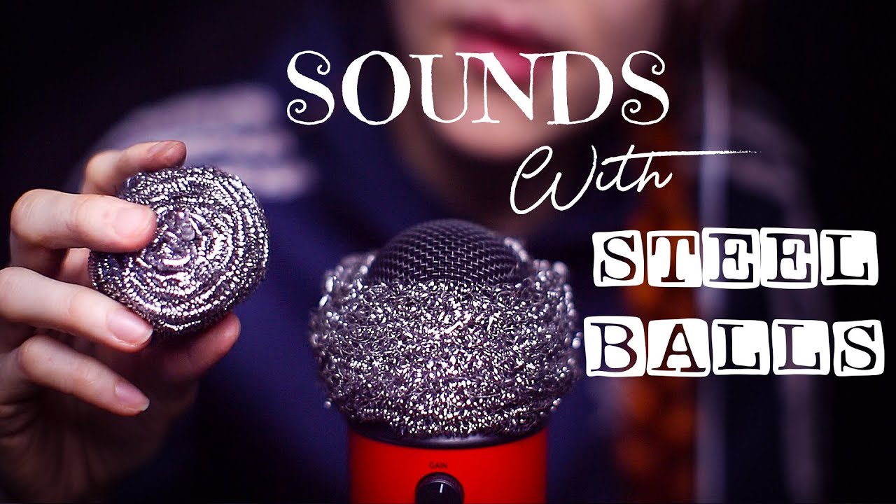 ⚽ ASMR - STEEL BALLS ⚽ making different sounds with cleaning steel balls