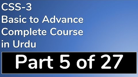 05 CSS Font Properties in Urdu with Example