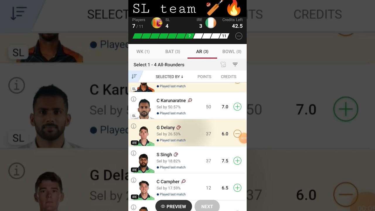 SL vs IRE Dream11 Team Prediction| SL vs IRE Today Dream11 Team | SL vs IRE T20 Match