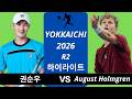 Soonwoo Kwon 권순우 vs August Holmgren, Yokkaichi 2026 R2 하이라이트