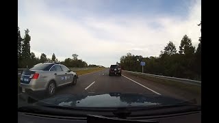 Pulled over for impeding traffic.