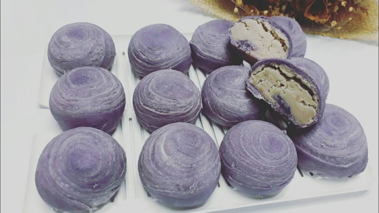 ขนมเปี๊ยะไส้เผือก แป้งนุ่มไม่ฝืดคอ สอนทำแบบละเอียด ขนมเปี๊ยะไส้เผือกไต้หวัน