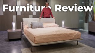 Minimalist Bed With Upholstered Headboard And Cushions Discover Cayman