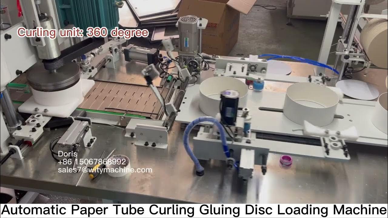 Automatic Paper Tube Curling Gluing Disc Loading Machine YouTube