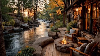 Cozy Forest Morning | Campfire, River, and Nature Sounds for Relaxing, Meditation