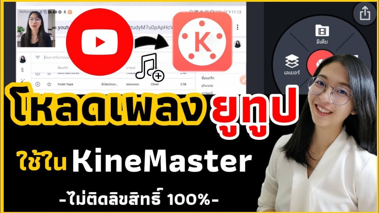 โหลดเพลงจากยูทูปไม่ติดลิขสิทธิ์​ ใช้ตัดต่อในKineMaster​ ง่ายๆ​ ด้วยมือถือทำตามได้ทันที|อิงคัทตัดคลิป