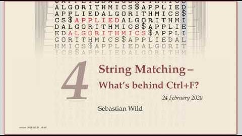 COMP526 Unit 4-1 2020-02-25 String Matching: Intro & Brute Force