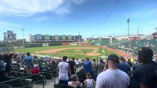 The Lansing lug nuts,  baseball team take me out to the ball game seven  stretch 