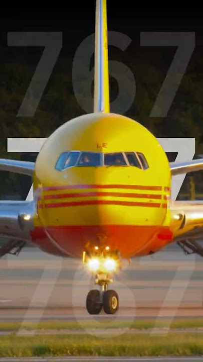 Boeing 767 Taxi at Sunset | DHL Freighter Glows in Golden Light