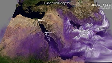 3D volume rendering of the dust aerosols in the Middle East, 2016