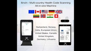 Touchless EU Green Pass Qr Code Scanner Reader Face Recognition Camera Temp. Measurement Terminal
