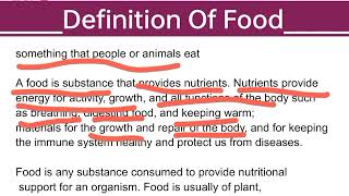 What is food? l Definition of food l Nutrients l What is the work of food l Types of nutrients
