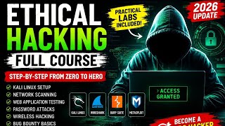 👉 Ethical Hacking Full Course 2026 🔥 60+ Practical Labs | Beginner to Pro | Kali Linux + Burp Suite