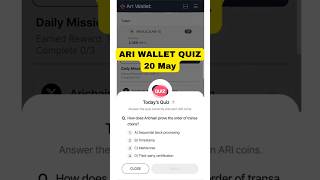 ARI Wallet Daily Quiz 20 May | Ari Wallet Testnet airdrop | Ari Wallet Quiz Today | Arichain