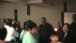 Praying with Pastor Bruce McDonald at ICF on 13 Jan 13