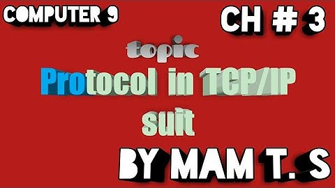 Protocol  in TCP/IP suit |9th class new book chapter 3