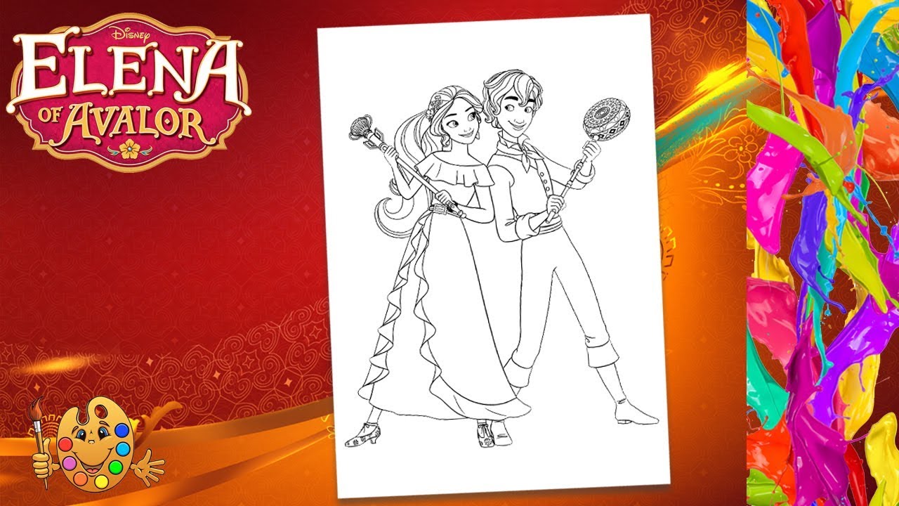 Coloring Elena of Avalor : Elena and Mateo | Coloring pages | Coloring