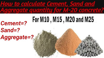 How to Calculate Cement, Sand and Aggregate  Quantity for M-20 Grade of Concrete?