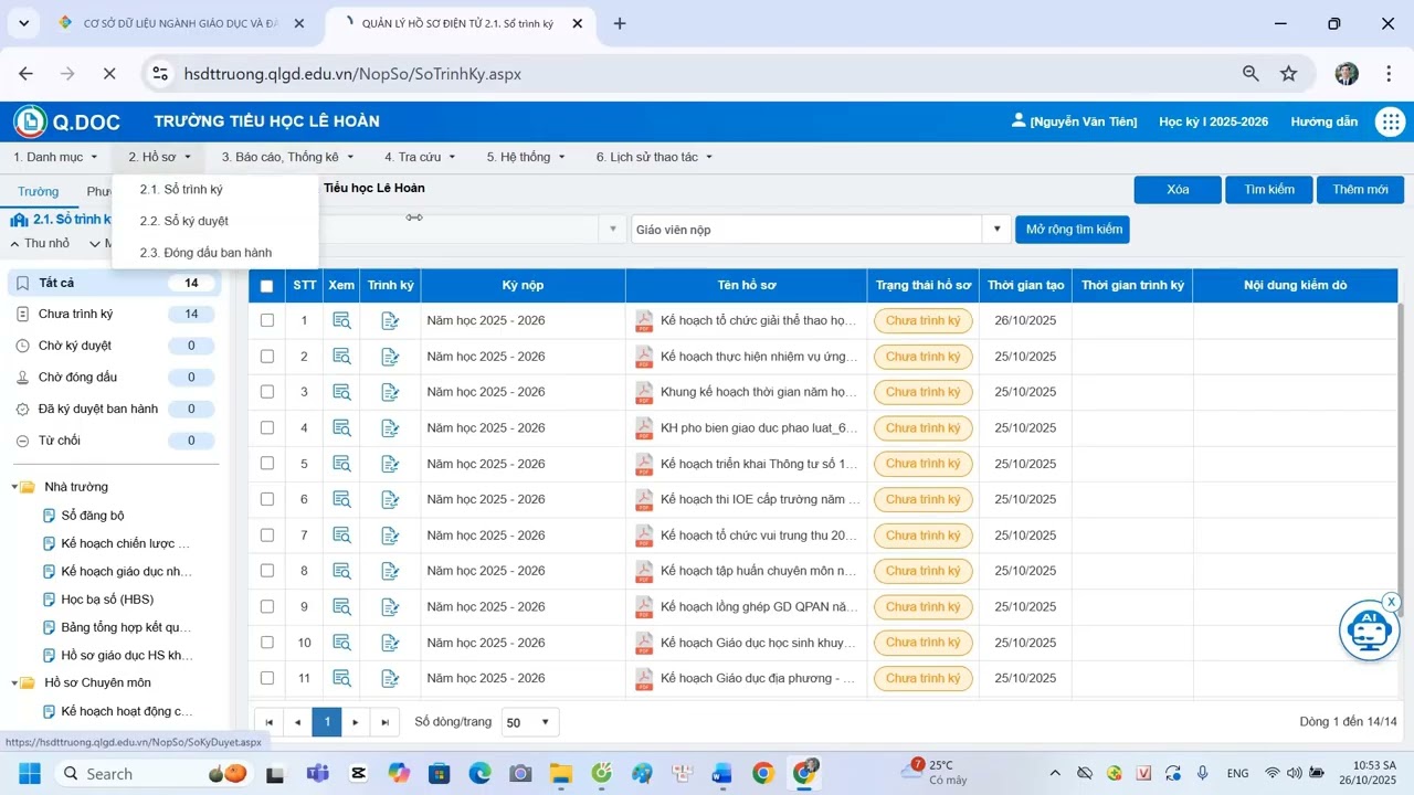 Hướng dẫn tải và ký ban hành HSSS điện tử Q.DOC trên CSDL
