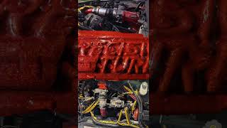Twin Turbo Denali under hood 🐌🐌 #turbo #ls3 #speedengineering #holleyperformance #automobile