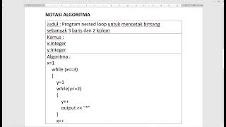 Dasar Pemrograman - Penyelesaian Kasus Nested Loop Menggunakan Codeblock