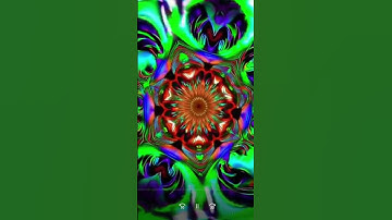 Psychedelic visuals, glitch fractals, cosmic energy,