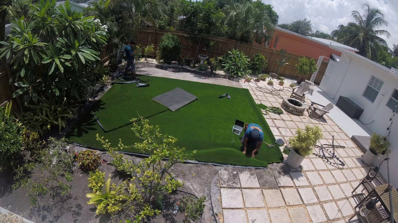 Artificial turf installation timelaps YouTube