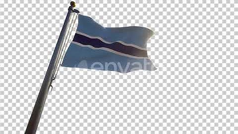 Botswana Flag on a Flagpole with Alpha-Channel | Motion Graphics - Envato elements