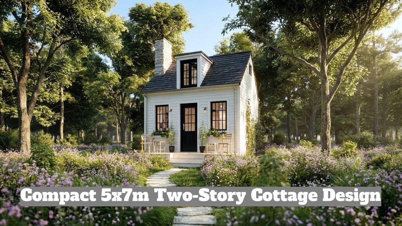 Small 2 Bedroom House 16x23 ft (753 sq ft) | Compact 5x7m Two-Story Cottage Design | Ai Idea Design