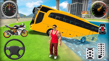 Go to Town 6 - Transport Bus & Bike Driving in Open World Game - Android Gameplay
