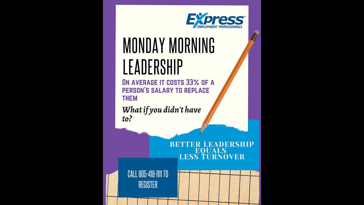 Monday Morning Leadership Class Express Leadership Center