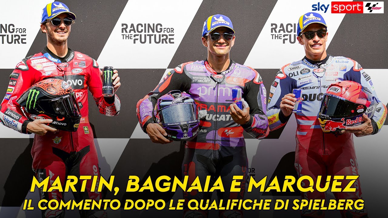 MotoGp, Martin, Bagnaia e Marquez commentano la prima fila del GP d ...