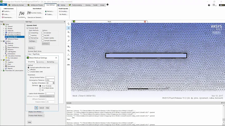Flapping Door Part 2: Writing a UDF (SHM motion) and setting up dynamic mesh in ANSYS Fluent (CFD)
