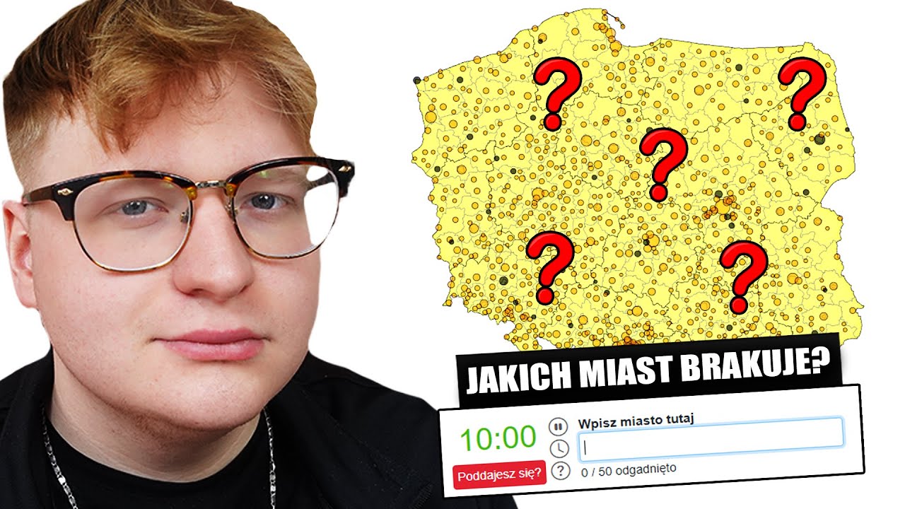 MAPA POLSKI ale brakuje 50 LOSOWO USUNIĘTYCH MIAST