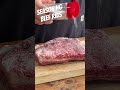 Seasoning beef ribs for direct heat smoking on Weber Smokey Mountain #bbq #cooking #food  #delicious