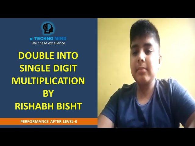 Single digit into double digit multiplication by Rishabh Bisht by visualization method - Abacus.