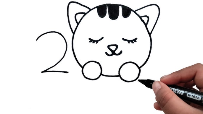 How to Turn Words Cat into a Cartoon - Drawing on Whiteboard Step