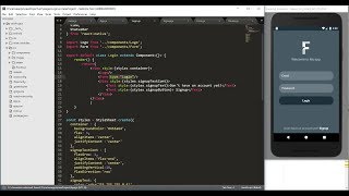 React native login, signup and navigation example tutorial part 1-
example: https://youtu.be/_k41vd_w2...