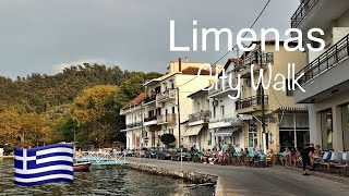 Limenas City Walk (Thasos, Greece) In 4K. 60Fps