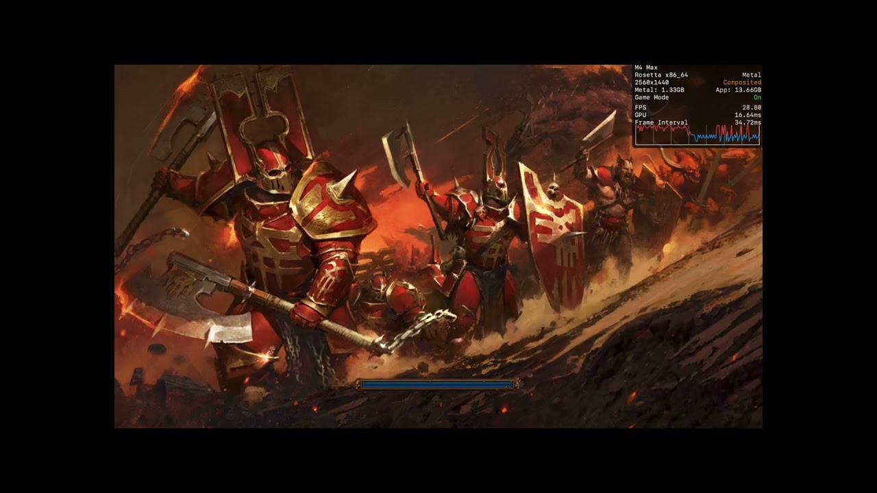 Total War: Warhammer 3 | 2K High Settings Test on MacBook Pro M4 Max (Rosetta 2)