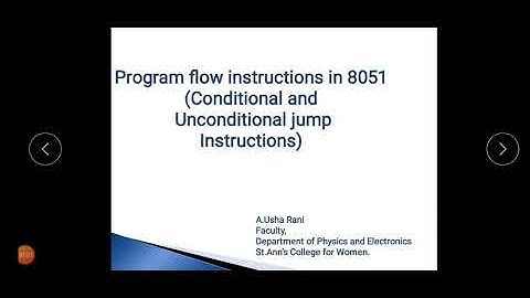 Jump instructions in 8051 microcontroller