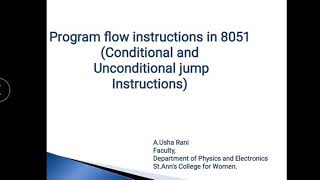 Jump instructions in 8051 microcontroller