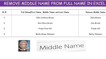 How To Remove Middle Name in Excel