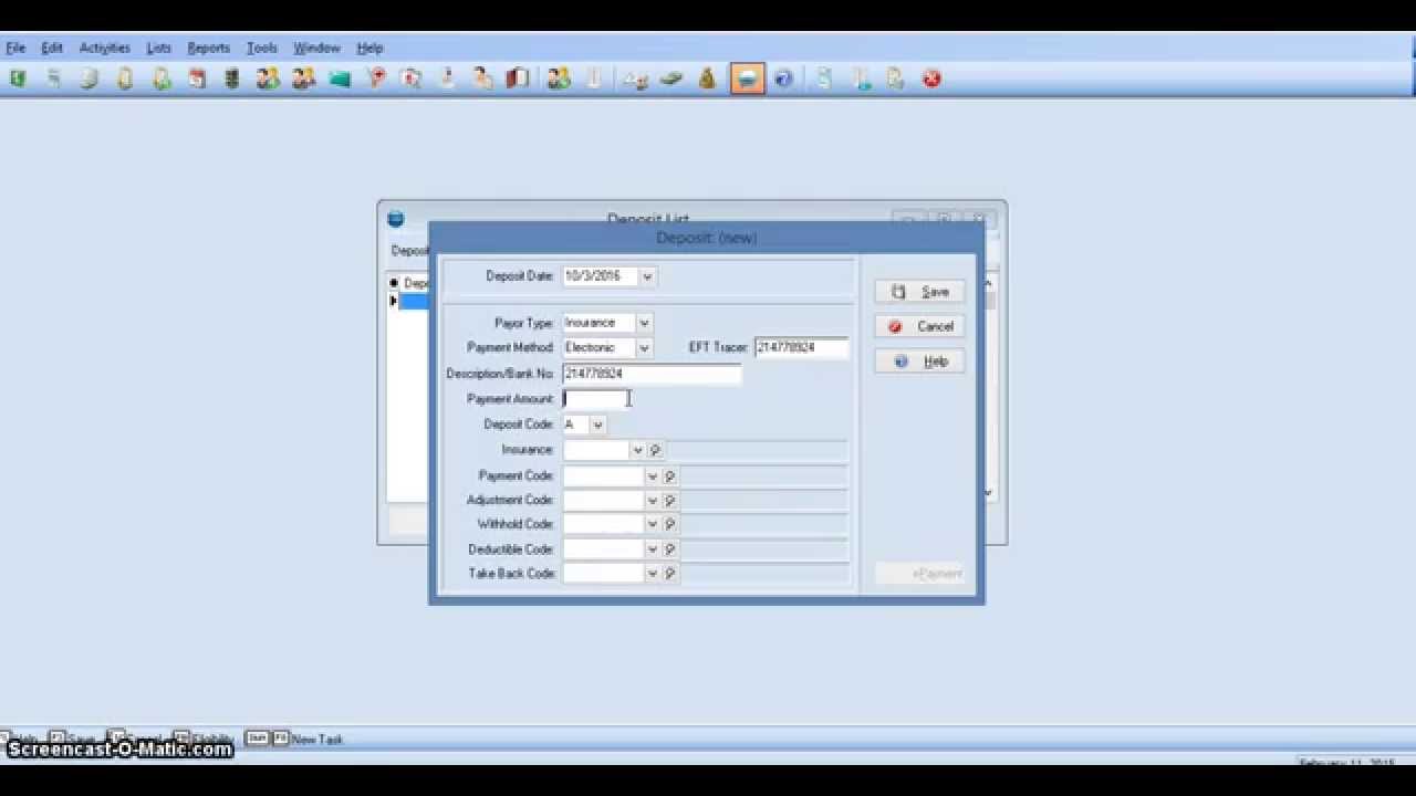 MediSoft Chapter 8 Enter Deposit - Remittance Advice