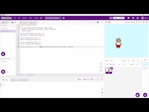 Simple Loan Interest Calculator Using Python in PictoBlox
