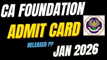 🔥 CA Foundation Admit Card Released Jan 2026 😱 | Latest News 📄🚀
