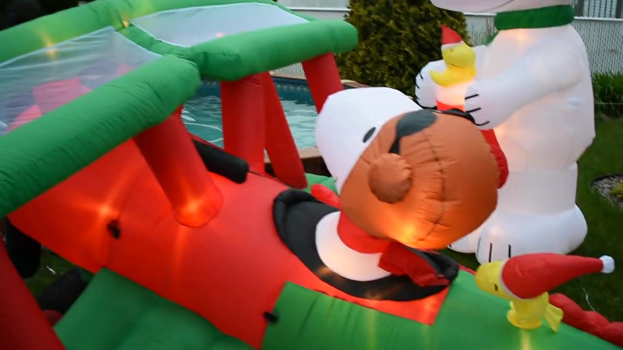 Christmas inflatable SNOOPY plane ice machine house 3.5 feet to 12 feet