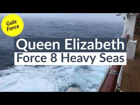 Queen Elizabeth in Rough Seas and Force 8 Gale. Video Thumbnail