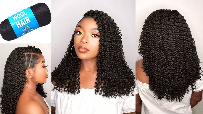 😱 Easiest Curly Crochet Braid Hairstyle Using Brazilian Wool Hair